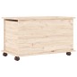 vidaXL Baúl de almacenaje con ruedas ALTA madera maciza 73x39,5x44 cm vidaXL Baúl de almacenaje con ruedas ALTA madera maciza 73x39,5x44 cm