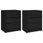 vidaXL Mesitas de noche 2 uds madera maciza pino negro 40x31x50 cm vidaXL Mesitas de noche 2 uds madera maciza pino negro 40x31x50 cm