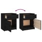 vidaXL Mesitas de noche 2 uds madera maciza pino negro 40x31x50 cm vidaXL Mesitas de noche 2 uds madera maciza pino negro 40x31x50 cm
