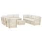 vidaXL Muebles de jardín de palets 9 piezas y cojines madera de abeto vidaXL Muebles de jardín de palets 9 piezas y cojines madera de abeto
