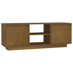 vidaXL Mueble de TV de madera maciza pino marrón miel 110x30x40 cm