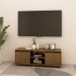 vidaXL Mueble de TV de madera maciza pino marrón miel 110x30x40 cm