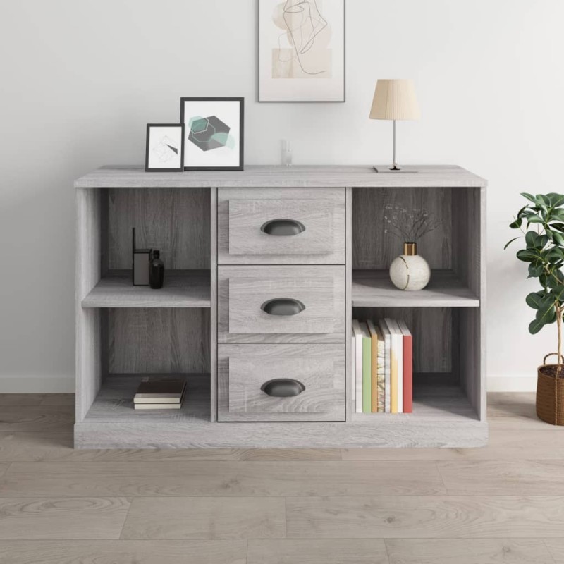 vidaXL Aparador de madera contrachapada gris Sonoma 104,5x35,5x67,5 cm