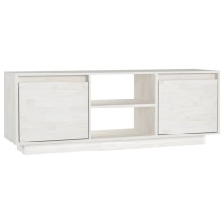 vidaXL Mueble de TV madera maciza de pino blanco 110x30x40 cm 