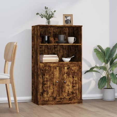 vidaXL Aparador de madera contrachapada roble ahumado 60x35,5x103,5 cm
