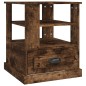vidaXL Mesa auxiliar madera contrachapada roble ahumado 50x50x60 cm vidaXL Mesa auxiliar madera contrachapada roble ahumado 50x50x60 cm