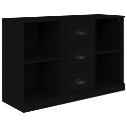 vidaXL Aparador de madera contrachapada negro 104,5x35,5x67,5 cm