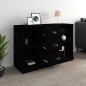 vidaXL Aparador de madera contrachapada negro 104,5x35,5x67,5 cm