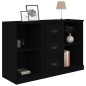 vidaXL Aparador de madera contrachapada negro 104,5x35,5x67,5 cm