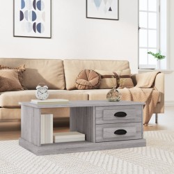 vidaXL Mesa de centro madera contrachapada gris Sonoma 90x50x35 cm