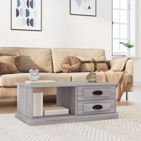 vidaXL Mesa de centro madera contrachapada gris Sonoma 90x50x35 cm