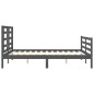 vidaXL Estructura de cama con cabecero madera maciza gris 160x200 cm