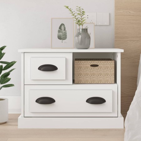vidaXL Mesita de noche blanco 60x39x45 cm