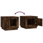 vidaXL Mesa de centro madera contrachapada roble ahumado 51x50x44 cm vidaXL Mesa de centro madera contrachapada roble ahumado 51x50x44 cm