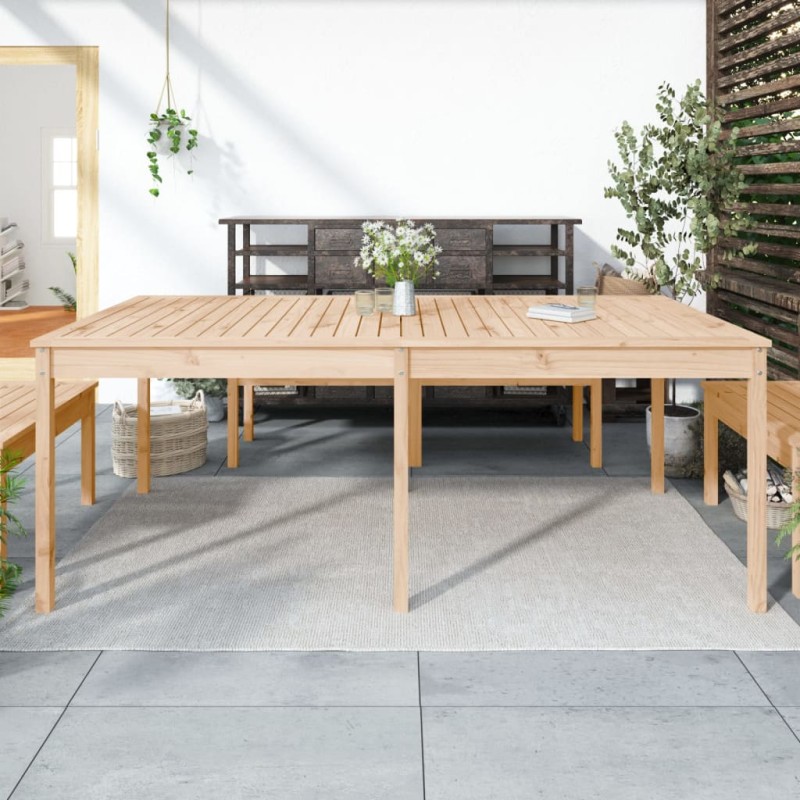 vidaXL Mesa de jardín madera maciza de pino 203,5x100x76 cm