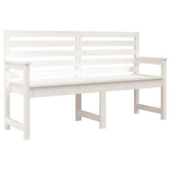 vidaXL Banco de jardín madera maciza pino blanco 159,5x48x91,5 cm