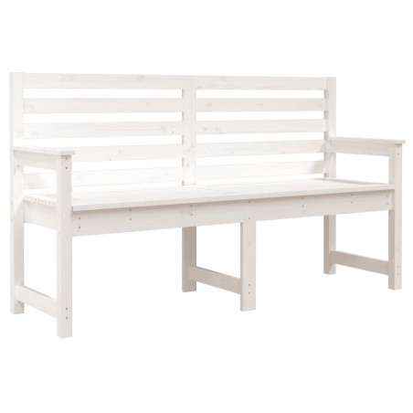 vidaXL Banco de jardín madera maciza pino blanco 159,5x48x91,5 cm