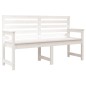vidaXL Banco de jardín madera maciza pino blanco 159,5x48x91,5 cm vidaXL Banco de jardín madera maciza pino blanco 159,5x48x91,5 cm