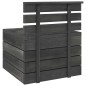 vidaXL Sofá de palés de jardín 4 plazas madera maciza pino gris oscuro vidaXL Sofá de palés de jardín 4 plazas madera maciza pino gris oscuro