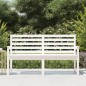 vidaXL Banco de jardín madera maciza pino blanco 159,5x48x91,5 cm vidaXL Banco de jardín madera maciza pino blanco 159,5x48x91,5 cm