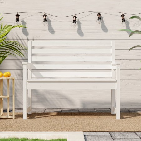 vidaXL Banco de jardín madera maciza pino blanco 109x48x91,5 cm