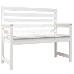 vidaXL Banco de jardín madera maciza pino blanco 109x48x91,5 cm