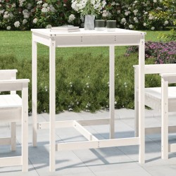 vidaXL Mesa de jardín madera maciza pino blanco 82,5x82,5x110 cm