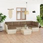 vidaXL Muebles de jardín de palets 7 piezas y cojines madera de abeto 