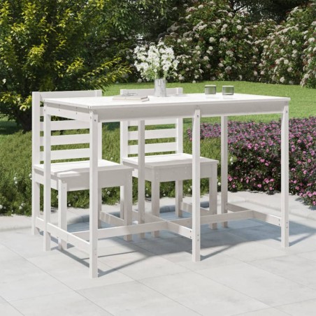vidaXL Mesa de jardín madera maciza pino blanco 159,5x82,5x110 cm