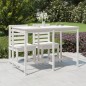 vidaXL Mesa de jardín madera maciza pino blanco 159,5x82,5x110 cm