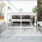 vidaXL Mesa de jardín madera maciza pino blanco 159,5x82,5x110 cm