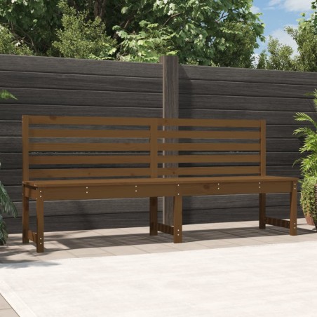 vidaXL Banco de jardín madera maciza pino marrón miel 201,5 cm