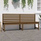 vidaXL Banco de jardín madera maciza pino marrón miel 201,5 cm vidaXL Banco de jardín madera maciza pino marrón miel 201,5 cm