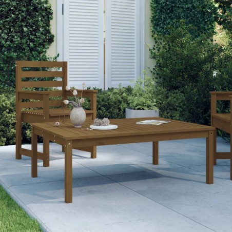 vidaXL Mesa de jardín madera maciza pino marrón miel 121x82,5x45 cm