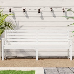vidaXL Banco de jardín madera maciza pino blanco 203,5x48x91,5 cm