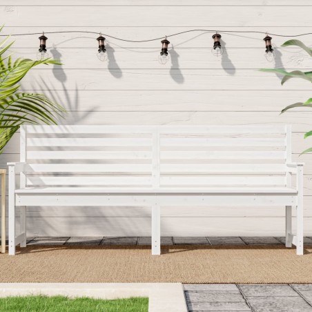 vidaXL Banco de jardín madera maciza pino blanco 203,5x48x91,5 cm