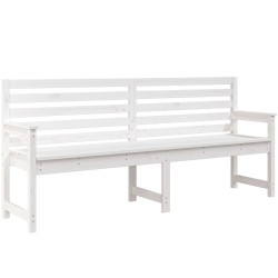 vidaXL Banco de jardín madera maciza pino blanco 203,5x48x91,5 cm