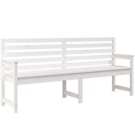 vidaXL Banco de jardín madera maciza pino blanco 203,5x48x91,5 cm