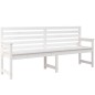 vidaXL Banco de jardín madera maciza pino blanco 203,5x48x91,5 cm
