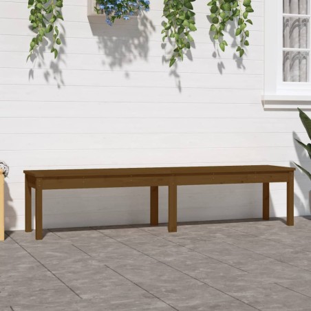 vidaXL Banco de jardín madera maciza pino marrón miel 203,5x44x45 cm