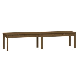 vidaXL Banco de jardín madera maciza pino marrón miel 203,5x44x45 cm