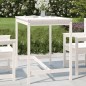 vidaXL Mesa de jardín madera maciza pino blanco 121x82,5x110 cm vidaXL Mesa de jardín madera maciza pino blanco 121x82,5x110 cm