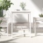 vidaXL Mesa de jardín madera maciza pino blanco 121x82,5x110 cm vidaXL Mesa de jardín madera maciza pino blanco 121x82,5x110 cm