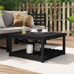 vidaXL Mesa de jardín madera maciza pino negro 82,5x82,5x45 cm