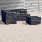 vidaXL Muebles palets de jardín 5 pzas madera maciza pino gris oscuro