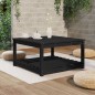 vidaXL Mesa de jardín madera maciza pino negro 82,5x82,5x45 cm vidaXL Mesa de jardín madera maciza pino negro 82,5x82,5x45 cm