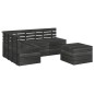 vidaXL Muebles palets de jardín 5 pzas madera maciza pino gris oscuro