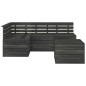 vidaXL Muebles palets de jardín 5 pzas madera maciza pino gris oscuro