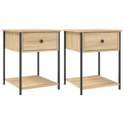 vidaXL Mesitas noche 2 uds madera ingeniería roble Sonoma 44x45x58 cm