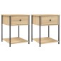vidaXL Mesitas noche 2 uds madera ingeniería roble Sonoma 44x45x58 cm vidaXL Mesitas noche 2 uds madera ingeniería roble Sonoma 44x45x58 cm
